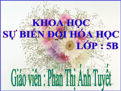 Bài giảng Khoa học Lớp 5 - Bài 38+39: Sự biến đổi hóa học - Năm học 2023-2024 - Phan Thị Ánh Tuyết