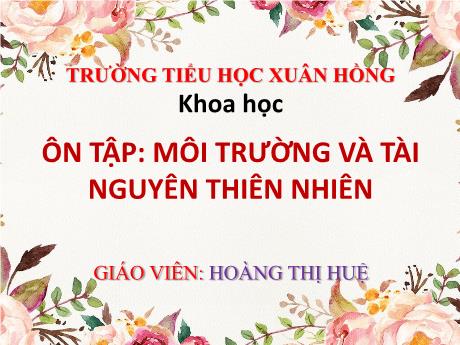 Bài giảng Khoa học Lớp 5 - Ôn tập: Môi trường và tài nguyên thiên nhiên - Năm học 2023-2024 - Hoàng Thị Huệ