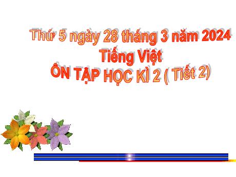 Bài giảng Tiếng Việt Lớp 5 - Bài: Ôn tập học kì 2 (Tiết 2) - Năm học 2023-2024 - Hoàng Thị Huệ