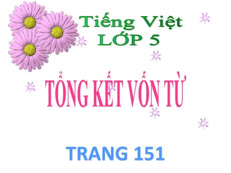 Bài giảng Tiếng Việt Lớp 5 - Bài: Tổng kết vốn từ - Năm học 2023-2024 - Hoàng Thị Huệ