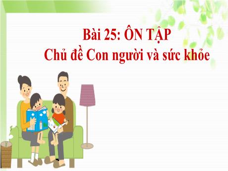 Bài giảng Tự nhiên và Xã hội Lớp 3 (Kết nối tri thức) - Chủ đề: Con người và sức khỏe - Bài 25: Ôn tập
